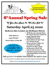 6th Annual Redvers Small Animal & Bird Spring Sale